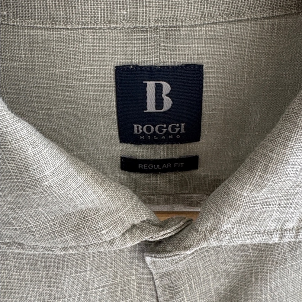 Men's Beige Button-Down Shirt by B - Picture 2 of 8